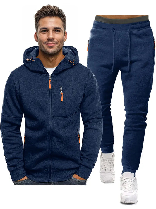 Heren Trainingspak 2-Delig - Sportieve Jogging Outfit met Lange Mouwen - StudioMarella