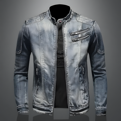 Blauwe Denim Jacket voor Mannen - StudioMarella