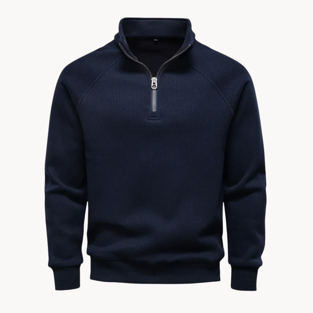 Heren Trui Katoenmix Quarter-Zip Casual Design