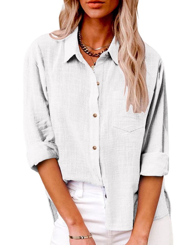 Vrouwen Blouse van Katoen en Linnen Stijlvol