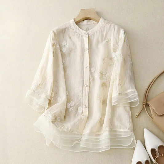 Dames Blouse Lichtgewicht Vrouwelijke Pasvorm - StudioMarella