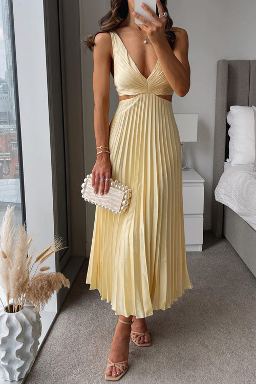 Dames Maxi-jurk Plissé Elegante Pasvorm - StudioMarella