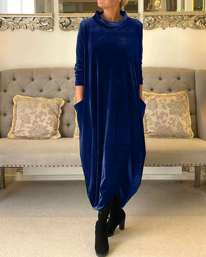 Damesjurk Lange Mouwen Zacht Velvet Herfst Collectie