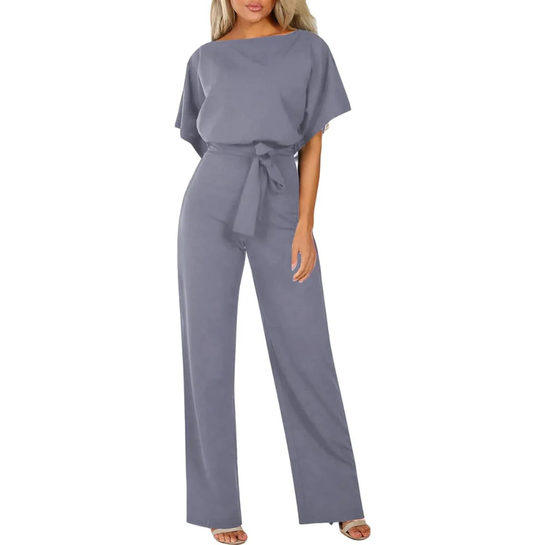 Zomer Jumpsuit Wijd Met Ceintuur Jurk Vrouw