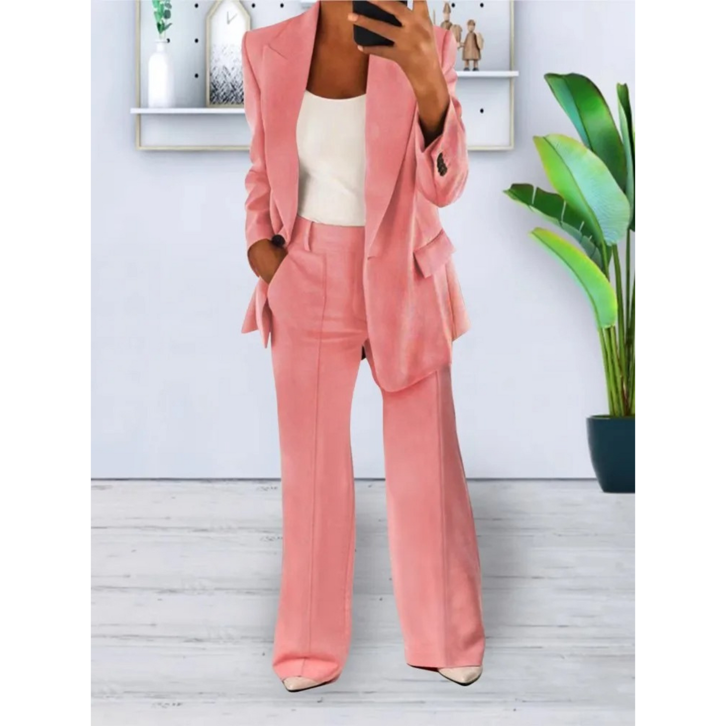 Luxe Blazer Broek Set met Zakken Loose Fit Dames - StudioMarella