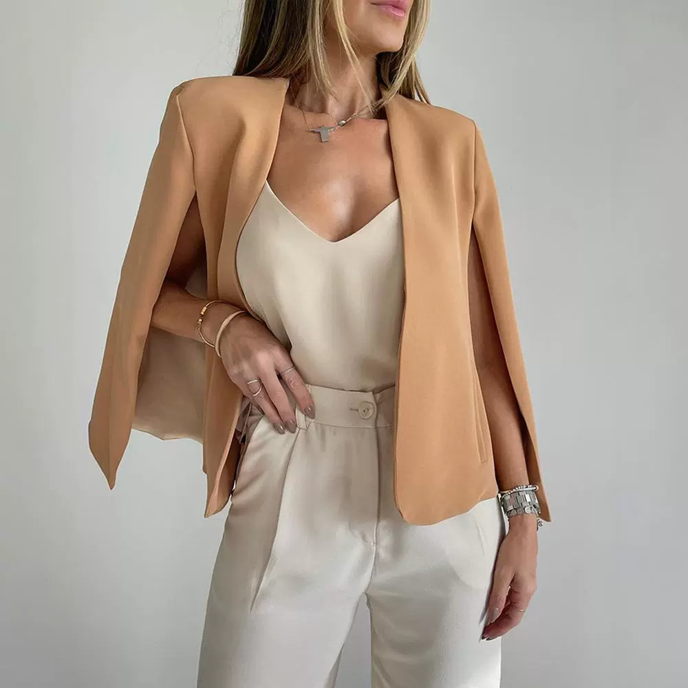 Dames Jas Sjaal Kraagloos Elegant Minimalistisch Design - StudioMarella