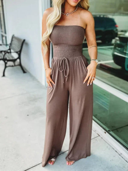 Zomer Jumpsuit Strapless Elegante Lange Broek
