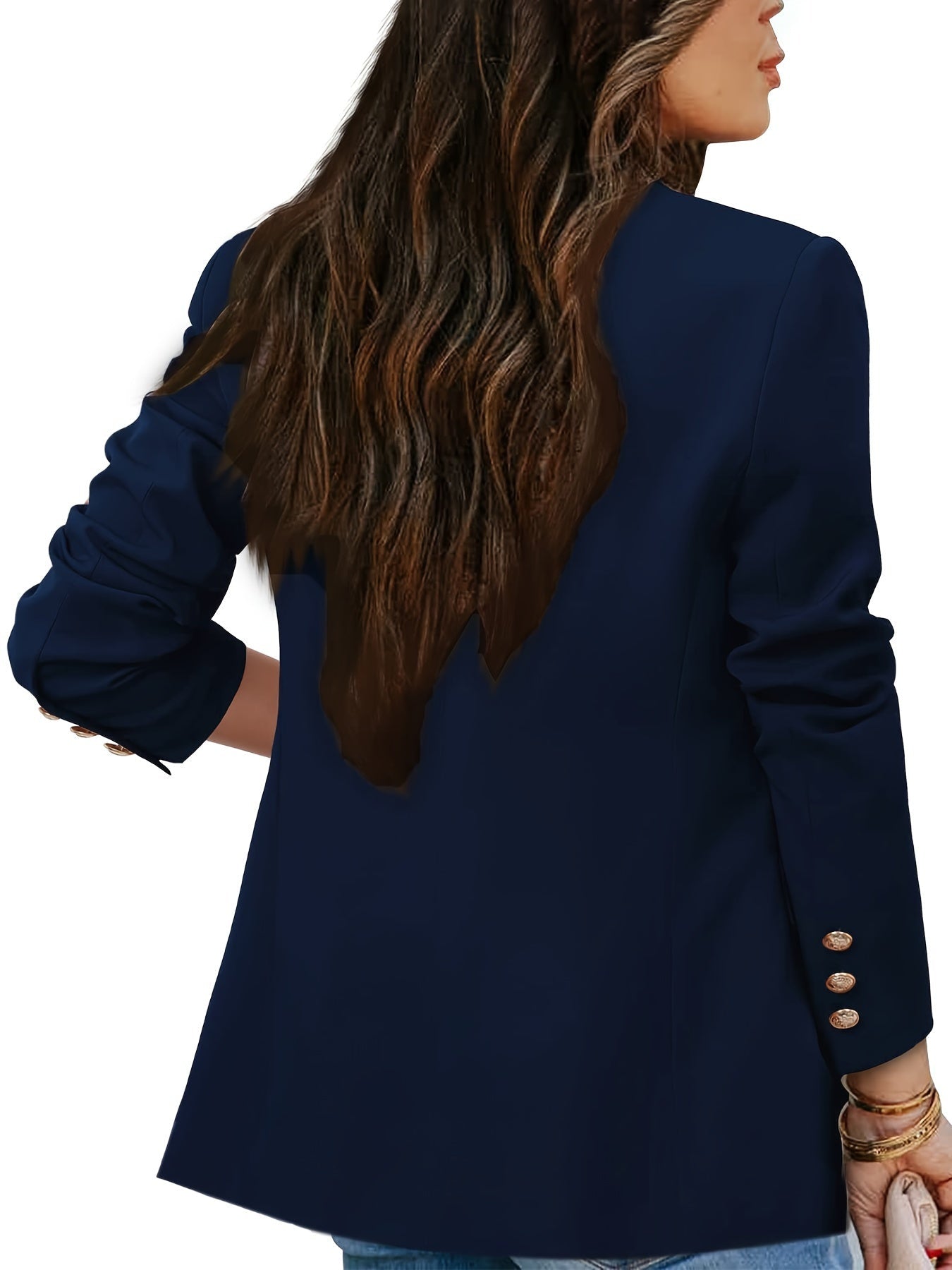 Dames Blazer Zakelijk Lange Dubbele Knoopsluiting