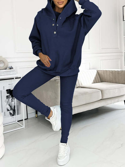 Dames Hoodie Set Fleece - Comfortabele Trui met Broek