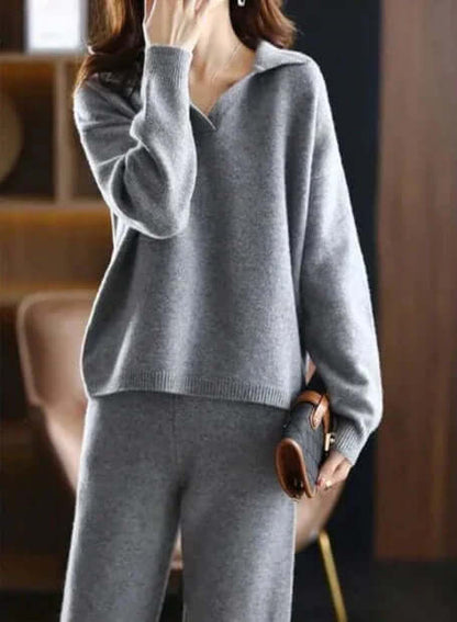 Dames Tweedelige Set - Oversized Trui en Rechte Broek