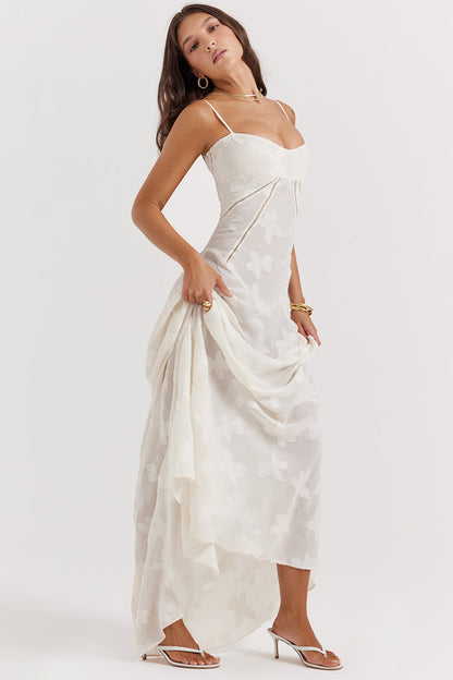 Elegante Maxi Jurk Geborduurd voor Vrouw