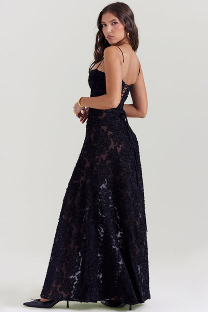 Elegante Maxi Jurk Geborduurd voor Vrouw