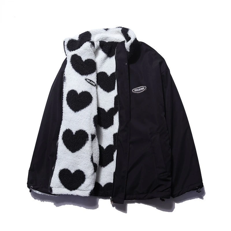 Dames Jas Hartjesprint Warm en Stijlvol Herfst Winter