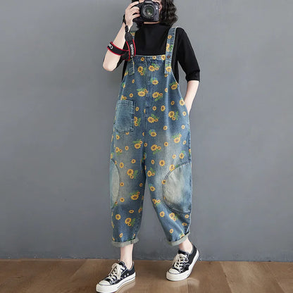 Lente Jumpsuit Blauwe Denim Stijlvol voor Vrouw