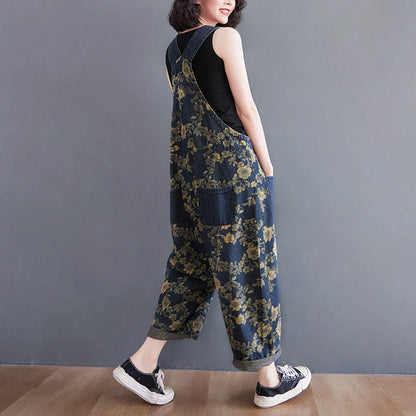 Bloemen Jumpsuit voor Vrouwen Denim Stijlvol en Comfortabel