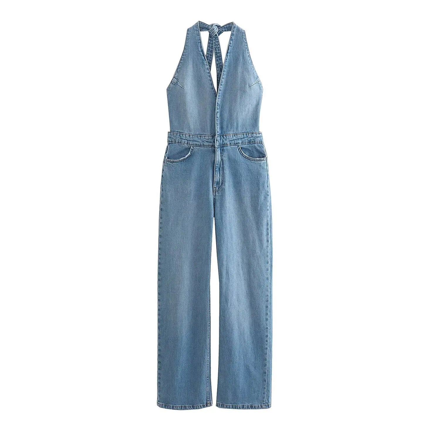 Mouwloze Jumpsuit Denim Zomerjurk Stijlvol