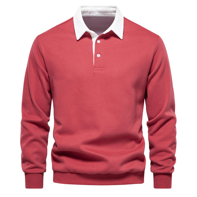 Heren Polo Shirt Lange Mouwen Klassieke Stijl