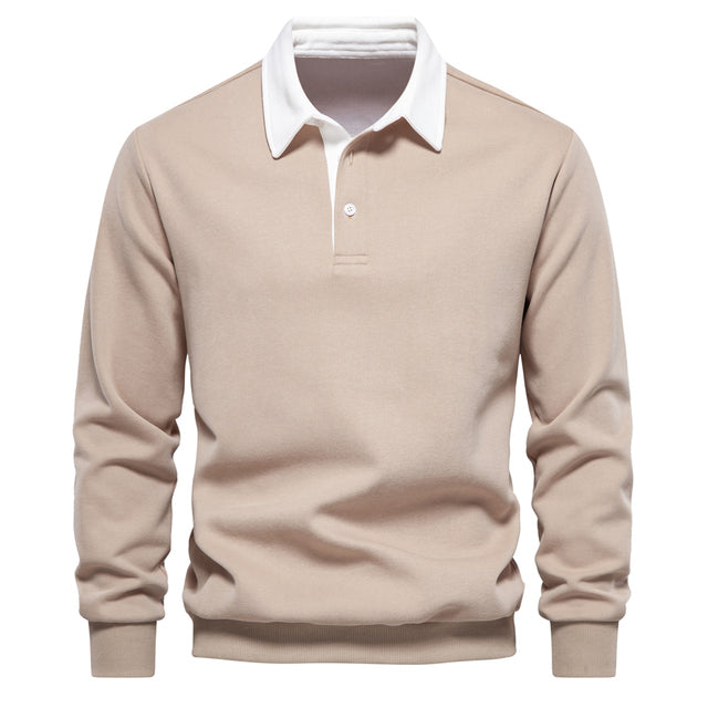 Heren Polo Shirt Lange Mouwen Klassieke Stijl
