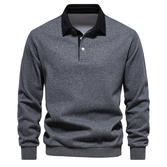 Heren Polo Shirt Lange Mouwen Klassieke Stijl