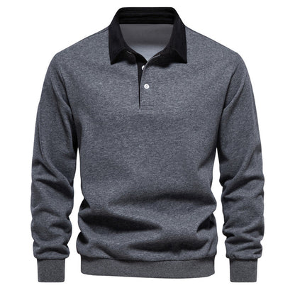 Heren Polo Shirt Lange Mouwen Klassieke Stijl