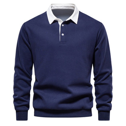 Heren Polo Shirt Lange Mouwen Klassieke Stijl