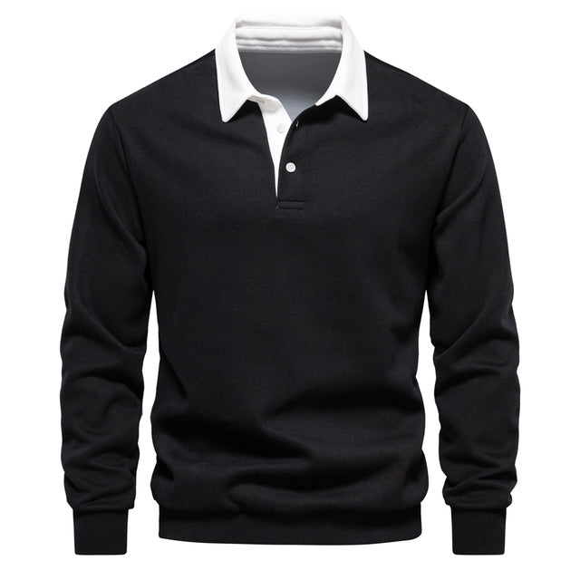 Heren Polo Shirt Lange Mouwen Klassieke Stijl