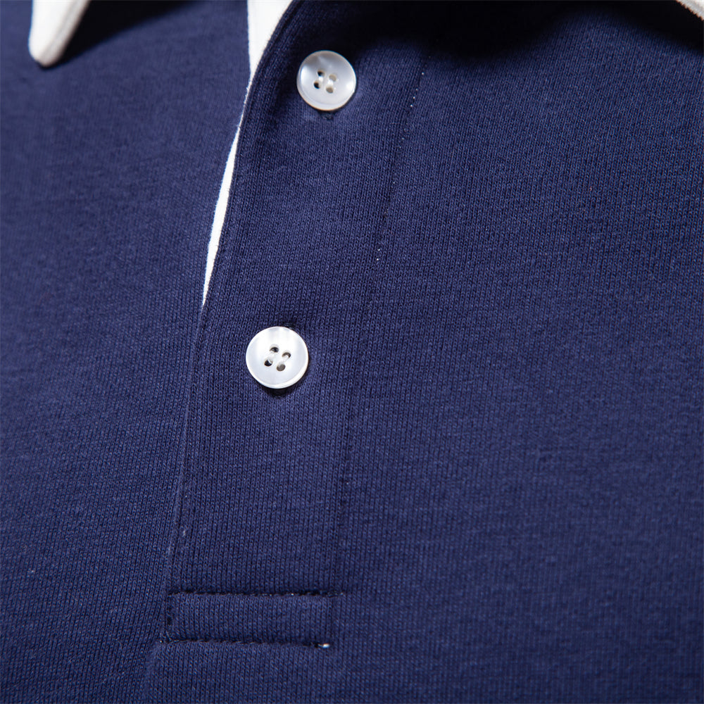Heren Polo Shirt Lange Mouwen Klassieke Stijl