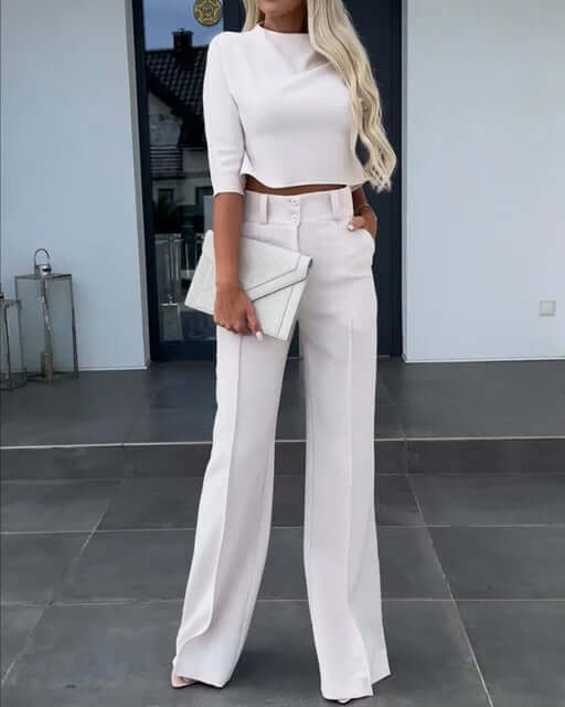 Dames Tweedelige Set - Elegante Top met Broek Comfortabel