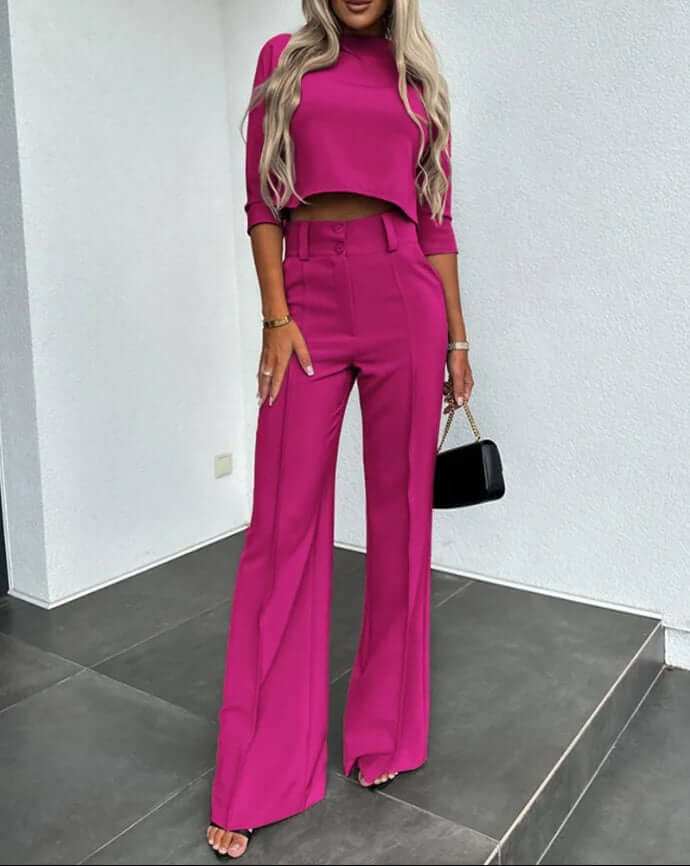Dames Tweedelige Set - Elegante Top met Broek Elegant Design