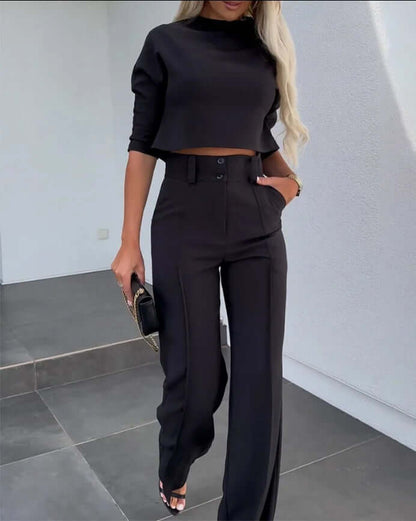 Dames Tweedelige Set - Elegante Top met Broek Comfortabel