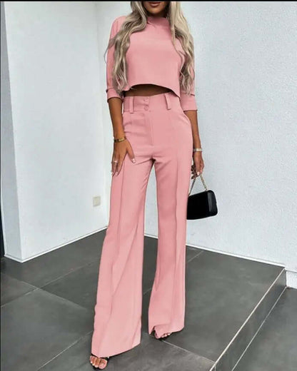 Dames Tweedelige Set - Elegante Top met Broek Comfortabel