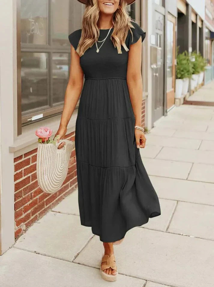 Jurk Dames Korte Mouwen Zomerjurk Midi Lente