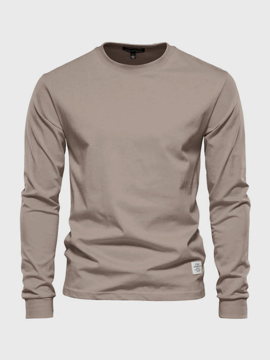 Heren Katoenen Longsleeve Ronde Hals Comfortabel - StudioMarella