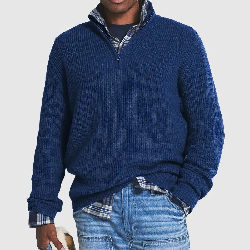 Half Zip Trui Heren Comfortabel Warm en Stijlvol