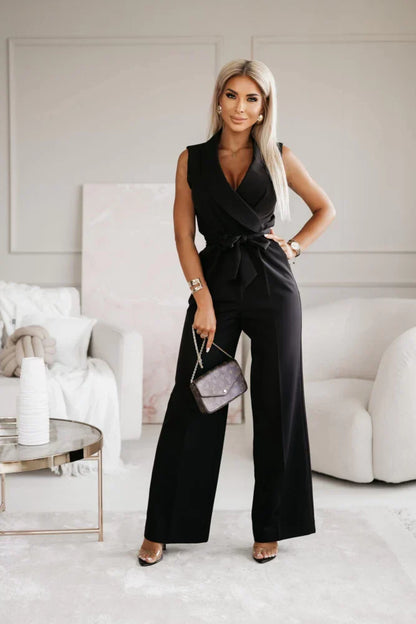 Jumpsuit Mouwloos Met Ceintuur Zomer Jurk