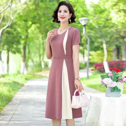 Kantoorjurk Patchwork Elegante Vrouwelijke Stijl - StudioMarella