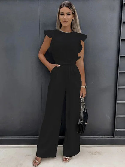 Elegante Jumpsuit Wijde Pijpen Zomerjurk Dames - StudioMarella