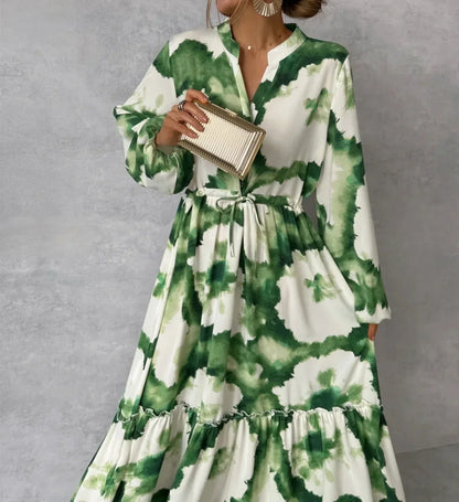 Groene Maxi Jurk Zomerjurk Lange Vrouwelijke Jurk