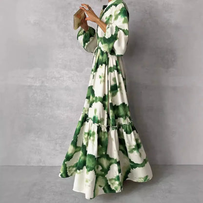 Groene Maxi Jurk Zomerjurk Lange Vrouwelijke Jurk