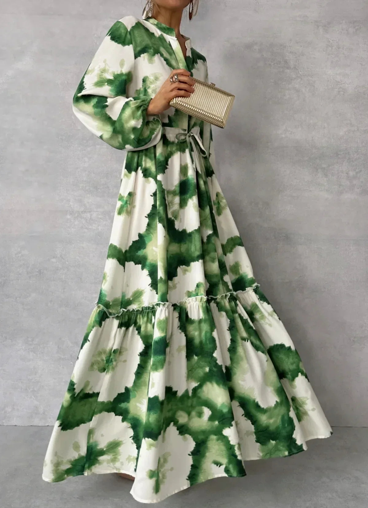 Groene Maxi Jurk Zomerjurk Lange Vrouwelijke Jurk