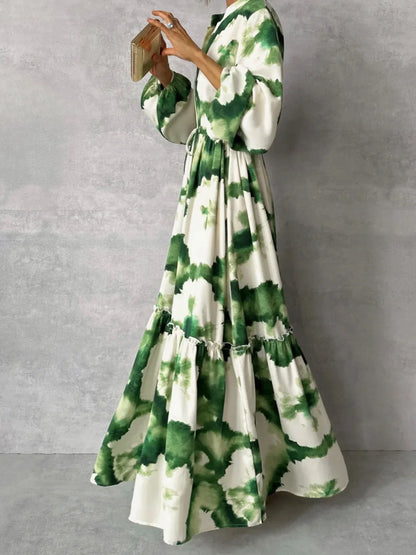 Groene Maxi Jurk Zomerjurk Lange Vrouwelijke Jurk