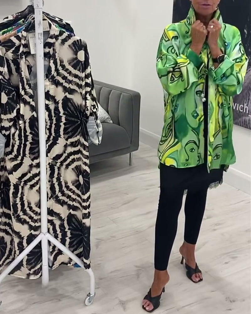 Lucia Vrouwelijke Blouse met Portret Print