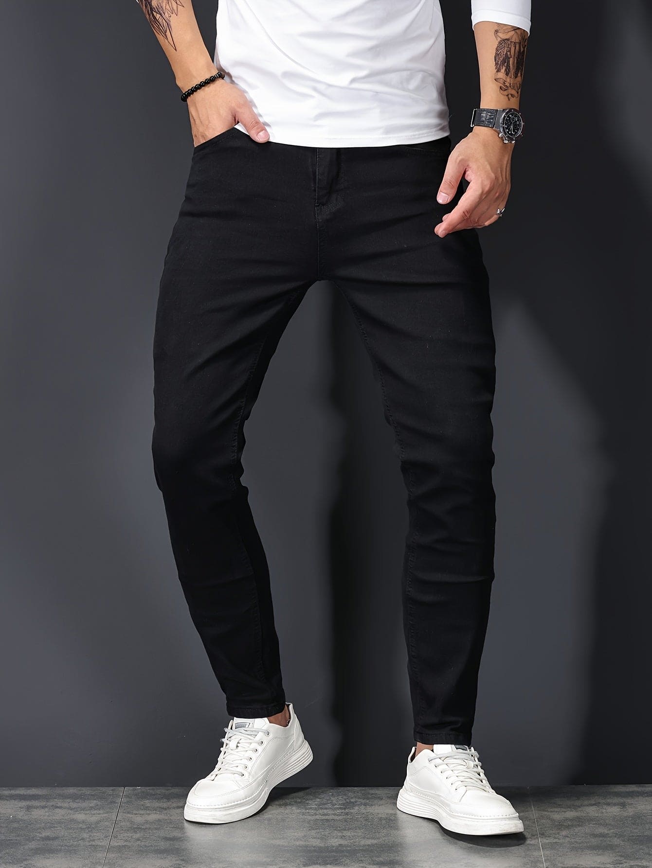 Heren Skinny Jeans – Slim Fit Spijkerbroek Met Rits