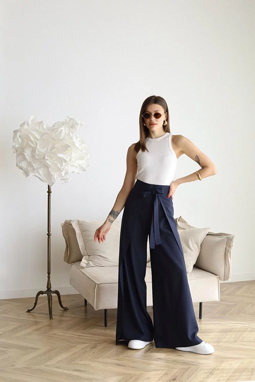Linnen Broeken voor Vrouwen Zomerse Wide Leg Stijl