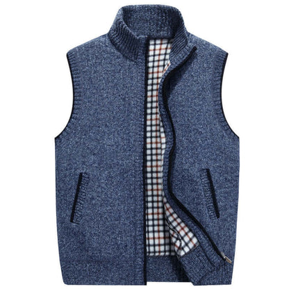 Heren Vest Ge-breid Opstaande Kraag Warm & Stijlvol - StudioMarella