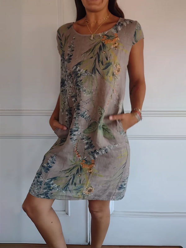 Luxe Jurk Ronde Hals Comfy Zomers Jurken voor Vrouwen