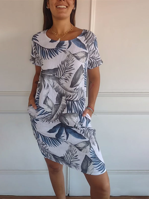 Luxe Jurk Ronde Hals Comfy Zomers Jurken voor Vrouwen