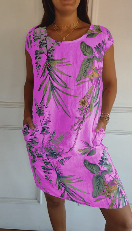 Luxe Jurk Ronde Hals Comfy Zomers Jurken voor Vrouwen