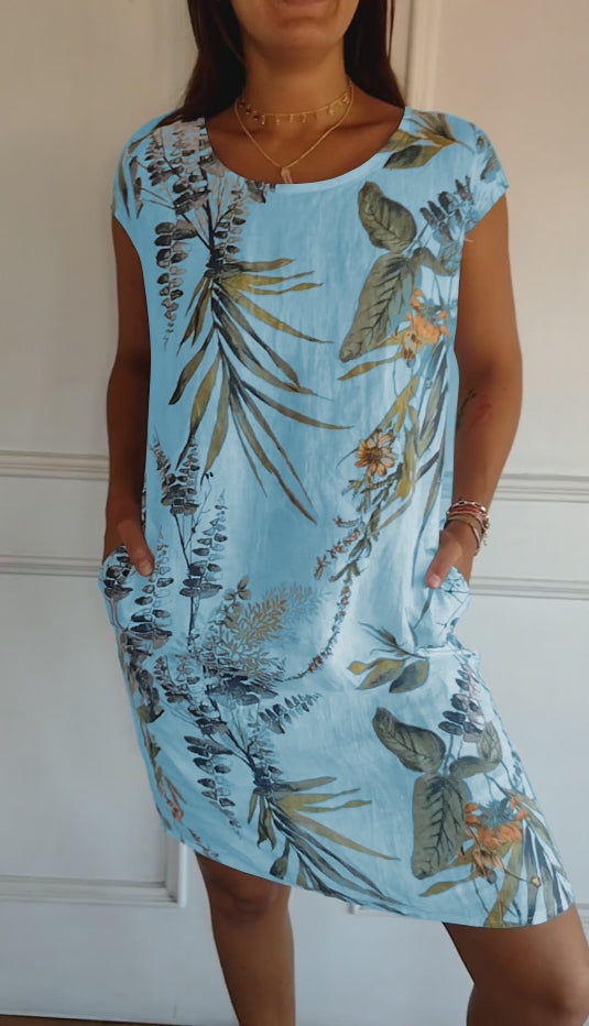 Luxe Jurk Ronde Hals Comfy Zomers Jurken voor Vrouwen