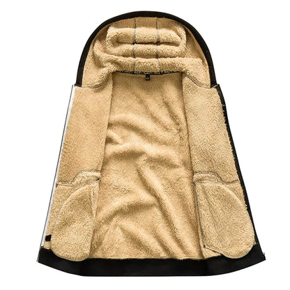 Heren Fleece Hoodie met Rits Warm en Zacht
